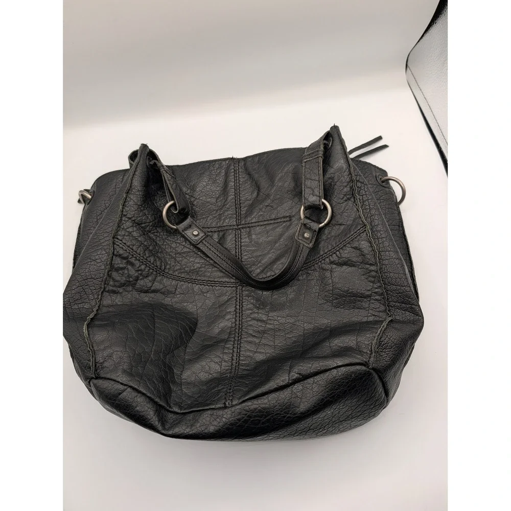 The Sak Black Pebbled Leather Studded Hobo Bag Shoulder Purse Slouchy Tote